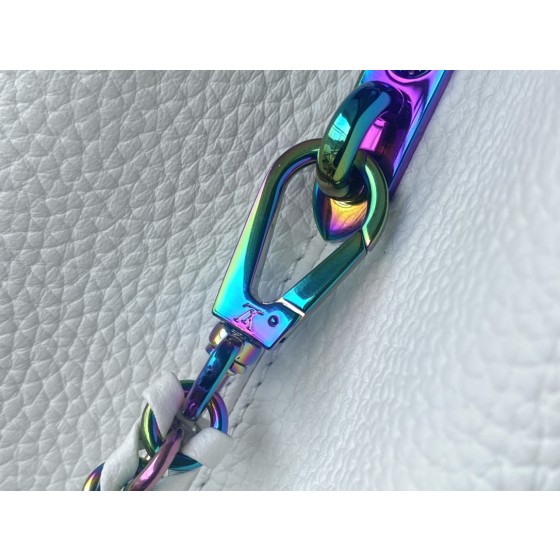 𝐋𝐎𝐔𝐈𝐒𝐕𝐔𝐈𝐓𝐓𝐎𝐍 M22055 White Colorful Gold Buckle This CAPUCINES Medium Handbag